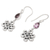 Amethyst dangle earrings, 'Bloom Dignity in Purple' - Celtic Knot Amethyst 925 Silver Dangle Earrings from Bali (image 2b) thumbail