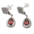 Garnet dangle earrings, 'What the Heart Wants' - Balinese Sterling Silver and Garnet Dangle Earrings