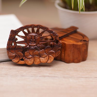 caja de rompecabezas de madera - Caja Rompecabezas de Madera de Suar Tallada a Mano en Bali