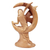 Wood sculpture, 'Wings Under Moonlight' - Handcrafted Hibiscus Wood Angel and Moon Sculpture (image 2c) thumbail