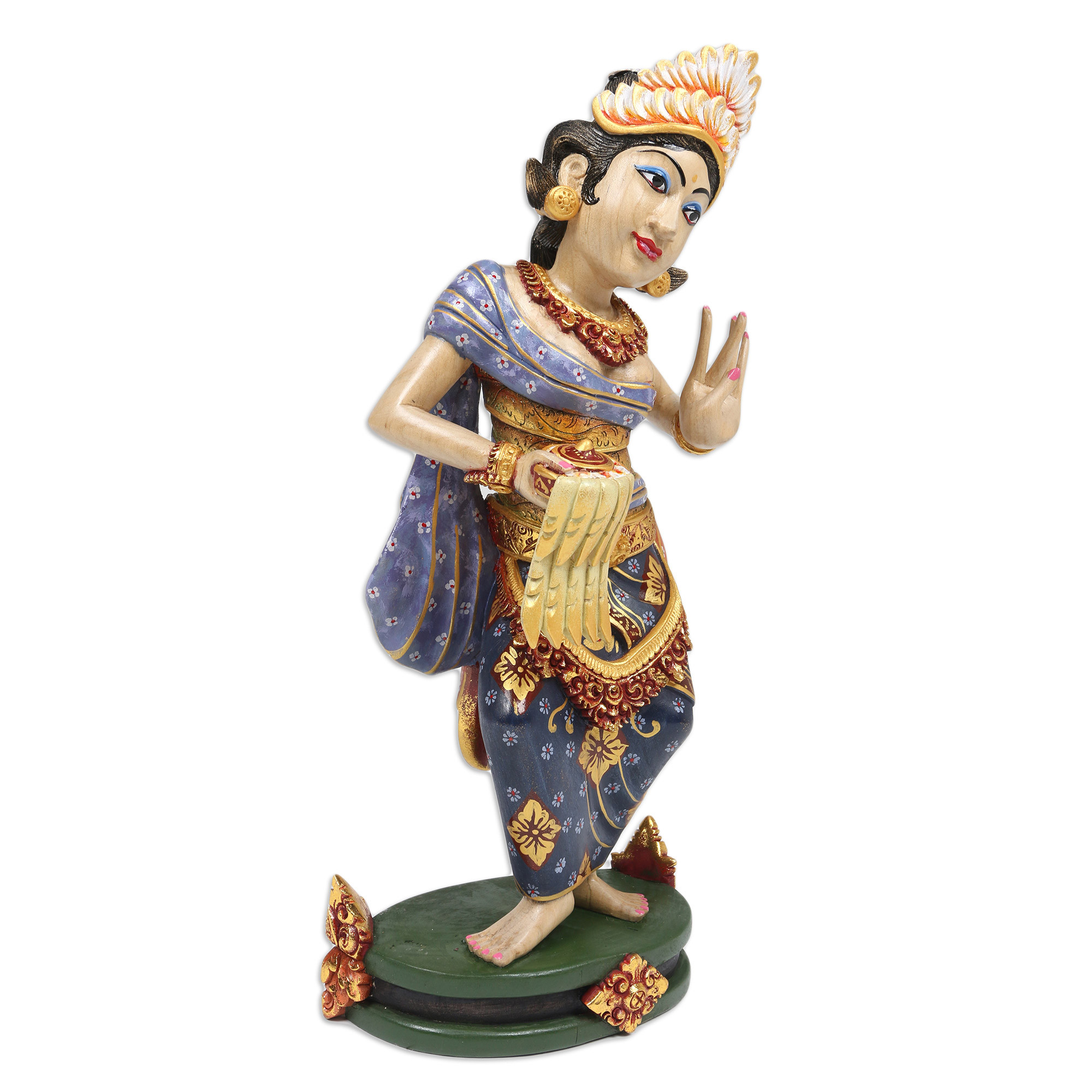 Traditional Handmade Balinese Female Figure Wood Sculpture