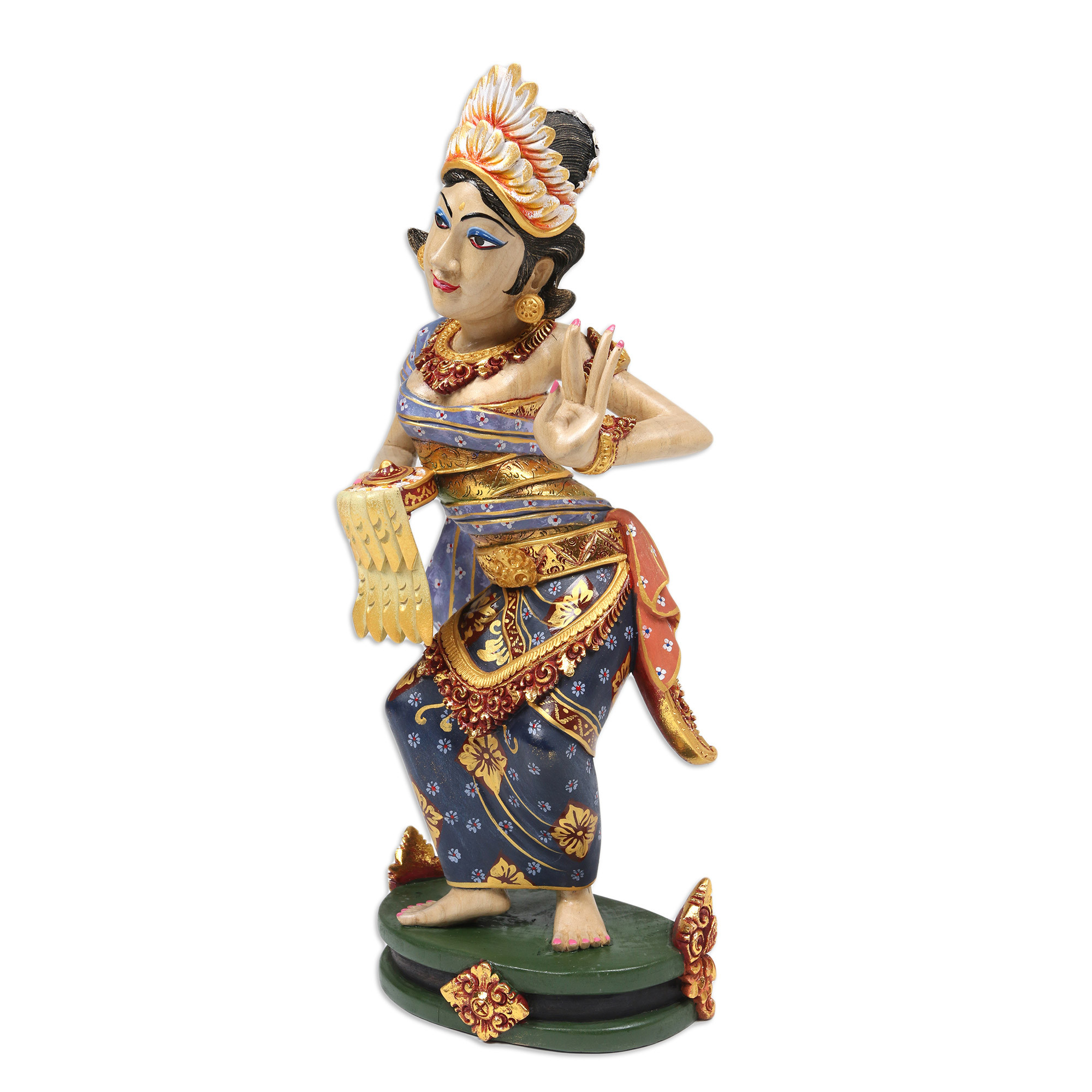 Traditional Handmade Balinese Female Figure Wood Sculpture