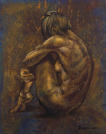 'Nudetopia III' - Expressionist Portrait in Oils and Acrylics on Canvas