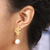 Cultured pearl dangle earrings, 'Lovely Ashokas' - Cultured Pearl Gold-plated and Floral-themed Dangle Earrings