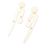 Gold-plated dangle earrings, 'Fancy & Fantastic' - 22k Gold-plated Modern Dangle Earrings Hand-crafted in Bali