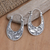 Sterling silver hoop earrings, 'Wraps of Nature' - Artisan Crafted Leaf-Themed Sterling Silver Hoop Earrings (image 2) thumbail