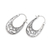Sterling silver hoop earrings, 'Wraps of Nature' - Artisan Crafted Leaf-Themed Sterling Silver Hoop Earrings (image 2b) thumbail