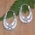 Sterling silver hoop earrings, 'Feather Branch' - Balinese Silversmith Crafted Sterling Silver Hoop Earrings (image 2) thumbail