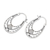Sterling silver hoop earrings, 'Feather Branch' - Balinese Silversmith Crafted Sterling Silver Hoop Earrings (image 2b) thumbail