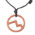 Wood pendant necklace, 'Waves of Kuta' - Balinese Cotton Cord and Wood Pendant Necklace