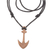 Herren-Halskette mit Holzanhänger - Herren-Halskette mit Anker-Anhänger aus Sawo-Holz und Baumwollkordel