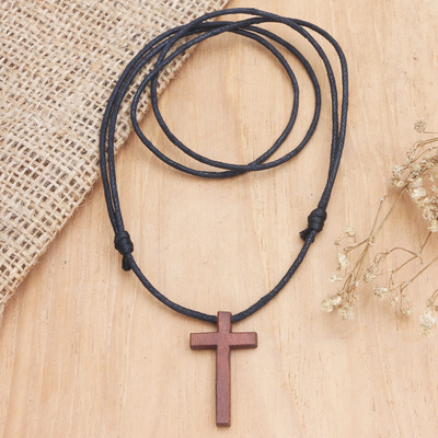 Christian Cross Necklace Philippians 4:13 Men Jewelry Wooden Large – The  Blacker The Berry