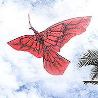 Nylon kite, 'Red Peafowl'
