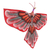 cometa de nailon - Cometa de pájaro balinés de nailon rojo pintada a mano