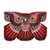 Nylon kite, 'Crimson Owl' - Hand Painted Red Nylon Balinese Owl Kite (image 2a) thumbail