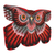 Nylon kite, 'Crimson Owl' - Hand Painted Red Nylon Balinese Owl Kite (image 2b) thumbail