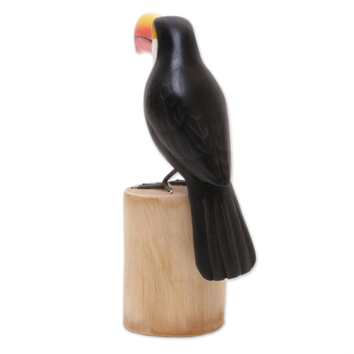 Escultura de madera - Escultura artesanal de pájaro tallada a mano