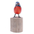 Wood sculpture, 'Painted Bunting' - Handcrafted Bird Sculpture from Java