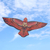Nylon-Drachen 'Proud Red Eagle' (Stolzer Roter Adler) - Handbemalter balinesischer Adlerdrachen aus rotem Nylon