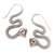 Citrine drop earrings, 'Striking Snake in Yellow' - Sterling Silver Snake Drop Earrings with Citrine Stones thumbail