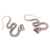 Citrine drop earrings, 'Striking Snake in Yellow' - Sterling Silver Snake Drop Earrings with Citrine Stones (image 2b) thumbail