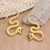 Gold-plated peridot drop earrings, 'Green Striking Snake' - 18k Gold-Plated Snake Drop Earrings with Peridot Stones