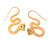 Gold-plated peridot drop earrings, 'Green Striking Snake' - 18k Gold-Plated Snake Drop Earrings with Peridot Stones