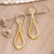 Gold-plated dangle earrings, 'Enchanting Style' - Balinese 18k Gold-plated Modern Dangle Earrings
