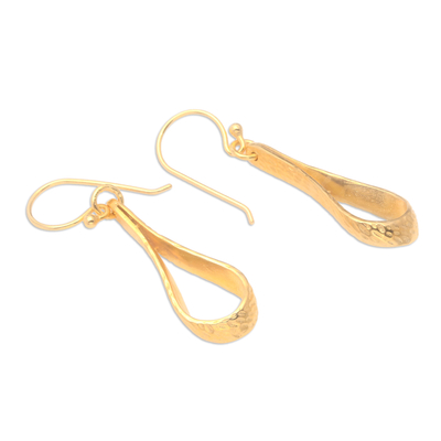 Vergoldete Ohrhänger - Balinesische 18-Karat-vergoldete moderne Ohrhänger