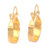 Pendientes aro bañados en oro - Aretes de aro chapados en oro de 18 k con acabado martillado