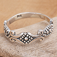 Sterling silver band ring, 'Wind and Sun'