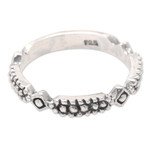 Sterling silver band ring, 'United in Joy' - Artisan Crafted Sterling Silver Band Ring from Bali