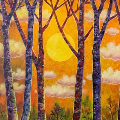 'Belleza Amanecer' - Escena de la naturaleza pintura acrílica original.
