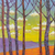 'Bosque en las laderas de la montaña' - Pintura acrílica original de escena de montaña.