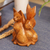 Wood statuette, 'Cat Guard' - Hand Carved Suar Wood Cat Statuette from Bali (image 2b) thumbail