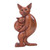 Wood statuette, 'Cat Mother & Child' - Cat Mother & Child Wood Statuette Hand Carved in Indonesia