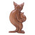 Wood statuette, 'Cat Mother & Child' - Cat Mother & Child Wood Statuette Hand Carved in Indonesia