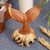 Wood sculpture, 'Dolphin Tail' - Hand-Carved Jempinis Wood Sculpture with Natural Base (image 2) thumbail