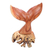 Wood sculpture, 'Dolphin Tail' - Hand-Carved Jempinis Wood Sculpture with Natural Base thumbail