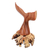 Wood sculpture, 'Dolphin Tail' - Hand-Carved Jempinis Wood Sculpture with Natural Base (image 2d) thumbail