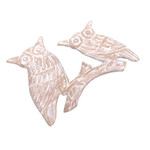 Wood wall decoration, 'Forest Sages' - Suar Wood Owl Wall Decoration Hand-Carved in Bali