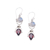 Garnet and rainbow moonstone dangle earrings, 'Dear Younger Sister' - Garnet & Rainbow Moonstone Sterling Silver Dangle Earrings thumbail