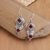 Garnet dangle earrings, 'Lovely and Witty' - Garnet & Sterling Silver Dangle Earrings Crafted in Bali (image 2) thumbail