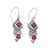 Garnet dangle earrings, 'Lovely and Witty' - Garnet & Sterling Silver Dangle Earrings Crafted in Bali