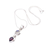 Garnet and rainbow moonstone pendant necklace, 'Dear Younger Sister' - Garnet & Rainbow Moonstone Sterling Silver Pendant Necklace (image 2c) thumbail