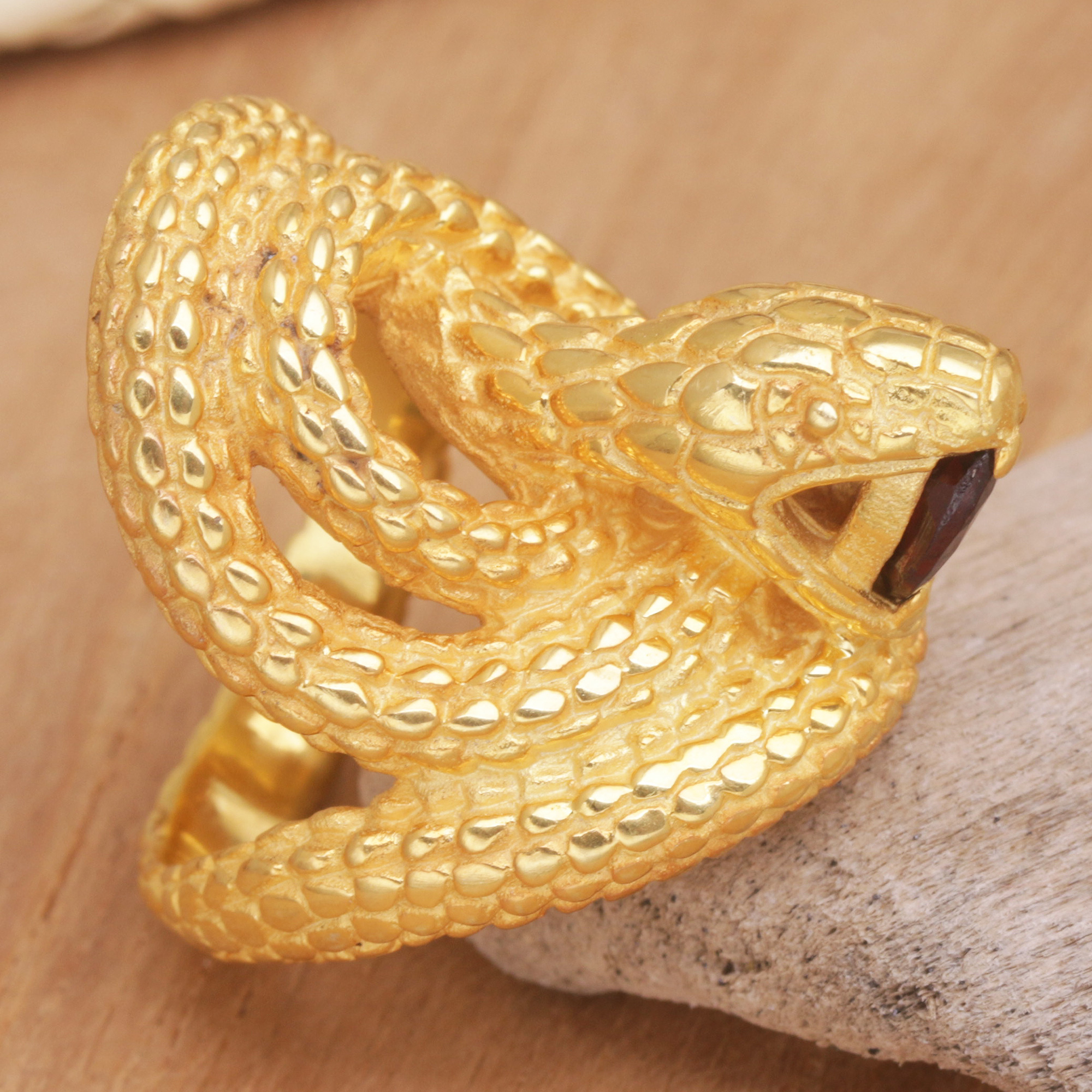 Gold Cobra Deco Object M | OROA Snake