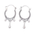 Sterling silver hoop earrings, 'Arch of Tears' - Sterling Silver Hoop Earrings with Shining Drops thumbail