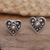 Sterling silver stud earrings, 'Loving Twins' - Sterling Silver Stud Earrings with Hearts from Bali (image 2) thumbail