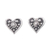 Sterling silver stud earrings, 'Loving Twins' - Sterling Silver Stud Earrings with Hearts from Bali thumbail