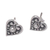 Sterling silver stud earrings, 'Loving Twins' - Sterling Silver Stud Earrings with Hearts from Bali (image 2b) thumbail